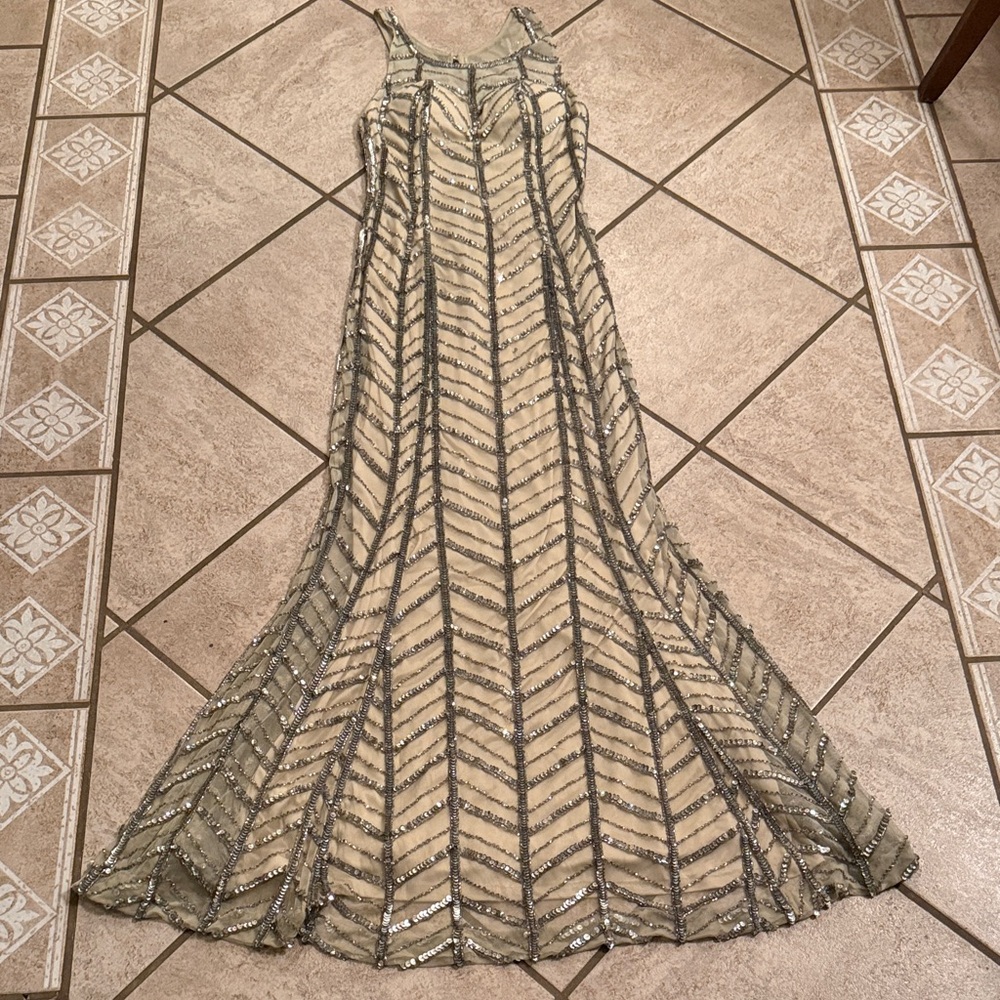 Glamorous Silver and Cream Maxi Dress